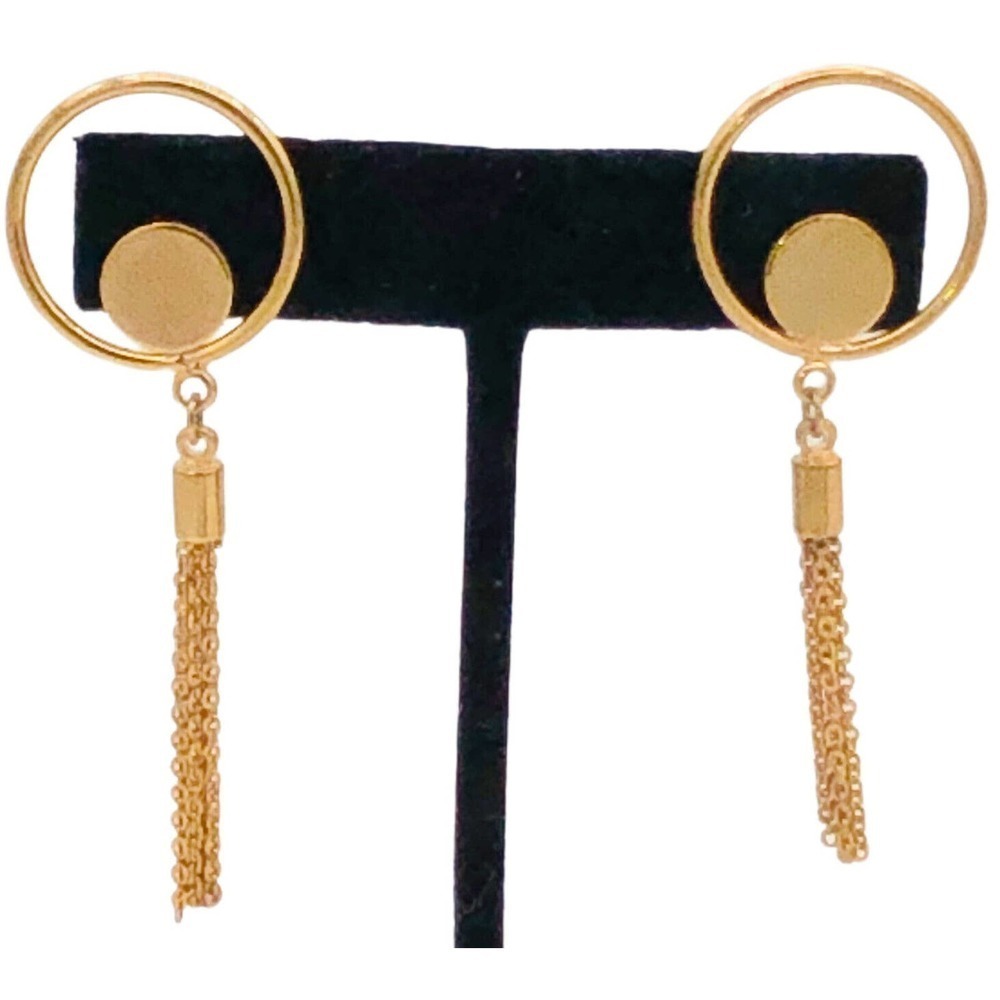 Vintage Gold Color Tassel Drop/Dangle PIERCED EARRINGS